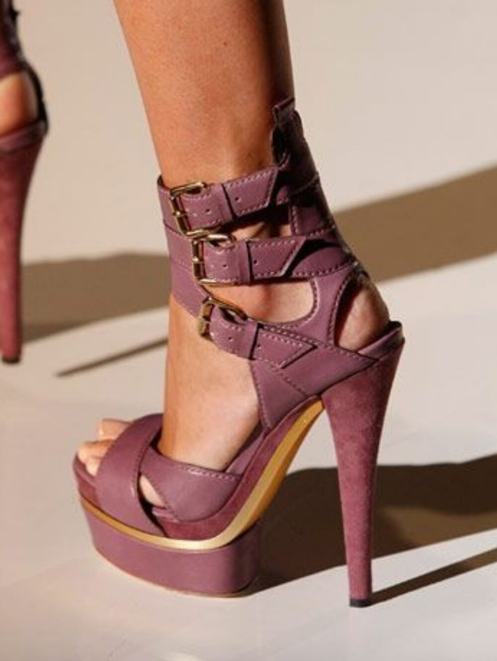 Gucci Purple Strappy Platform Heels
